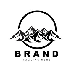 Mountain Logo, Vector Mountain Climbing, Adventure, Design For Climbing, Climbing Equipment, And Brand With Mountain Logo