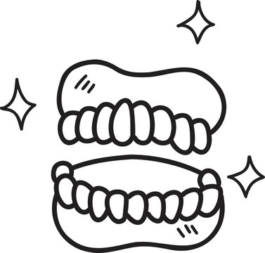 Hand Drawn teeth and gums illustration