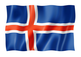 Icelandic flag isolated on white