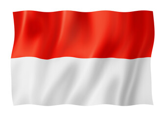 Indonesian flag isolated on white