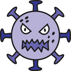 Hand Drawn cartoon virus illustration