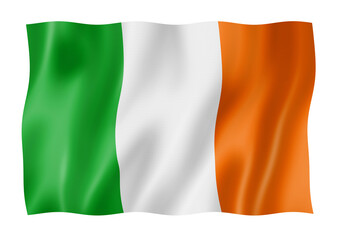 Irish flag isolated on white