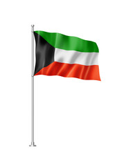 Kuwaiti flag isolated on white