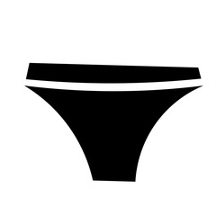 Black female panties on white background