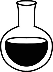 Hand Drawn round chemical bottle illustration