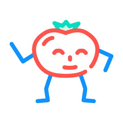 tomato character color icon vector. tomato character sign. isolated symbol illustration