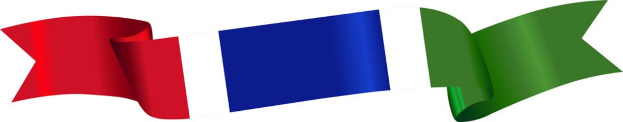 3D Flag of Gambia on ribbon.