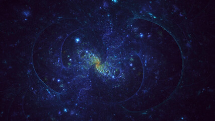 3D rendering abstract colorful fractal light background