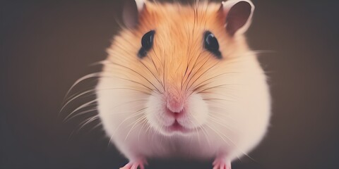 hamster on a black background Generative AI