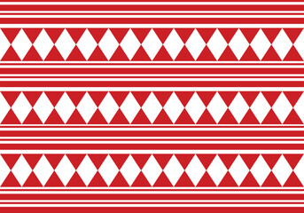 red and white tribal traditional ikat ethnic pattern, design for ikat background, argyle fabric, red gingham. Produced in many traditional textile centers around the world. including in India