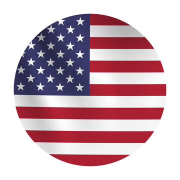Circle image of American flag. USA flag circle png.