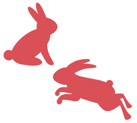 ウサギのシルエットのイラスト
