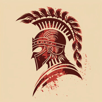 Gladiator helmet vector for logo or design. Generative AI