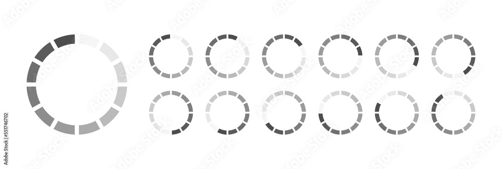 Fototapete circular loading buffering icons vector video ready for animation gif all keyframes frames bufring c