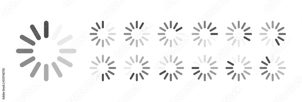 Fototapete circular loading buffering icons vector video ready for animation gif all keyframes frames bufring c