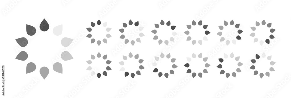 Fototapete circular loading buffering icons vector video ready for animation gif all keyframes frames bufring c