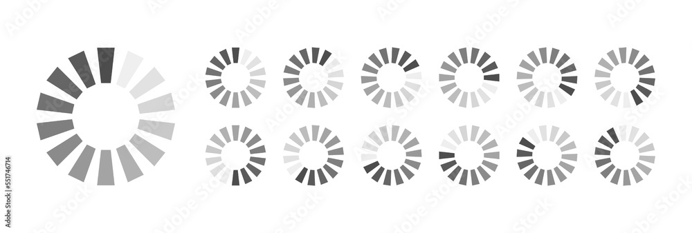 Fototapete circular loading buffering icons vector video ready for animation gif all keyframes frames bufring c