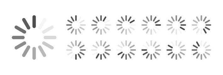 Circular Loading Buffering Icons Vector Video Ready for Animation Gif All Keyframes Frames Bufring Circle Waiting for Connection Buffer Preloader Download Symbol Easy Replace Color