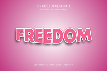 Freedom typography editable text effect design