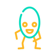 oval geometric shape character color icon vector. oval geometric shape character sign. isolated symbol illustration