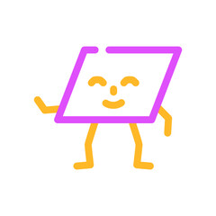 parallelogram geometric shape character color icon vector. parallelogram geometric shape character sign. isolated symbol illustration