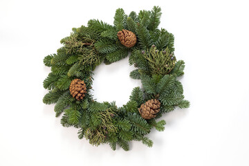 Christmas wreath with fir and pinecones © OSProjects
