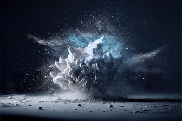 Obraz na płótnie Canvas Snowing powder explosion particle backdrop