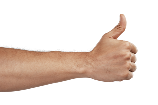 Cropped shot of an unrecognizable man showing thumbs up
