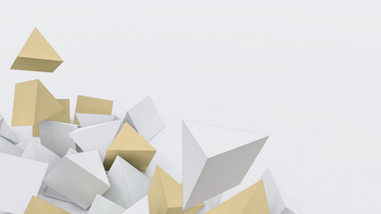 
3d cubic blocks rectangle with perspective render illustration
