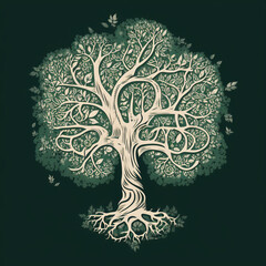 Tree vector illustration for logo or design. Generative AI