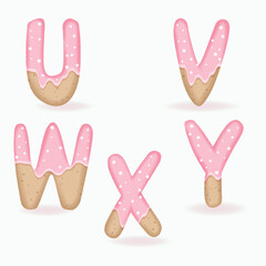Sweet cookie alphabet, font illustration