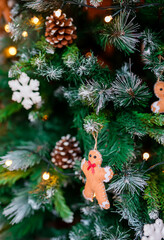 Christmas tree decoration with gingerbread man