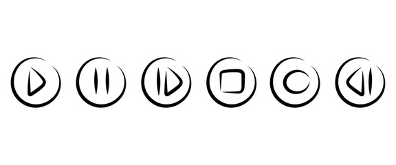 A set of black simple playlist icons. Good for any project.