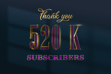 250 K  subscribers celebration greeting banner with Luxury Design