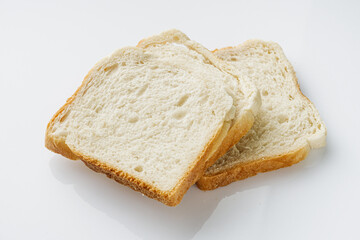 fresh toasted bread on a white background