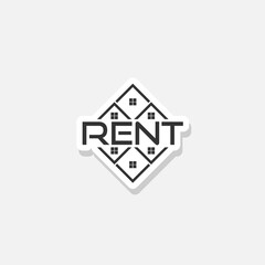 Rent house logo sticker icon