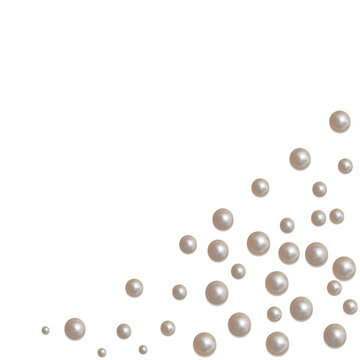 scattered pearls on white background clip art preview