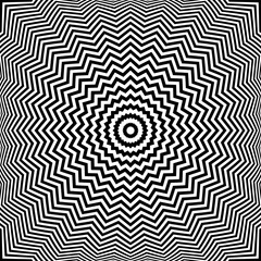 Abstract Geometric Zig Zag Lines Op Art Pattern. 3D Effect.