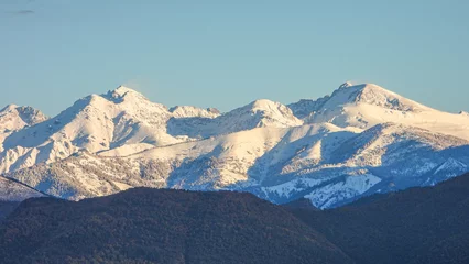 Crédence de cuisine en verre imprimé Mont Blanc Sommets du Mercantour dans les Alpes du Sud recouverts de neige à la fin de l'automne
