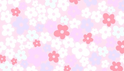 pink background with flowers