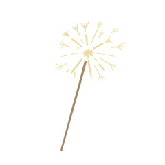 Hand drawn cute isolated clip art illustration of firework stick