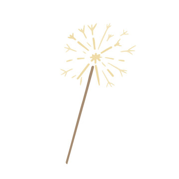 Hand Drawn Cute Isolated Clip Art Illustration Of Firework Stick