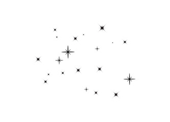 Fireworks star random source stream.  Falling Star. Stars on a white background.