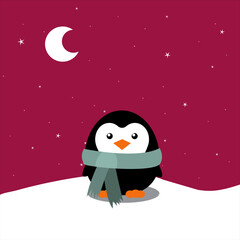 Vector penguin illustration on isolated background