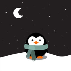 Fototapeta premium Vector penguin illustration on isolated background