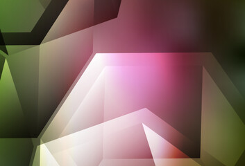 Light Green, Red vector polygon abstract layout.