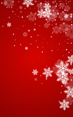 Obraz na płótnie Canvas Silver Snowflake Vector Red Background. Light