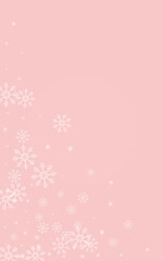 Golden Snow Vector Pink Background. Holiday