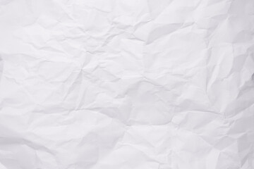 White crumpled paper texture background, clean white wrinkled paper, top view.