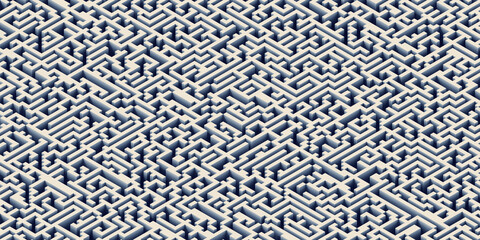 3d render of an abstract maze, wallpaper background design illustration